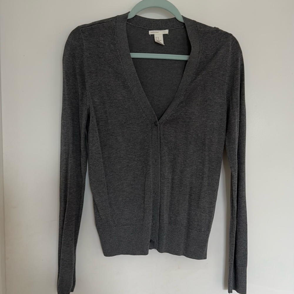 Gray Cardigan Sweater